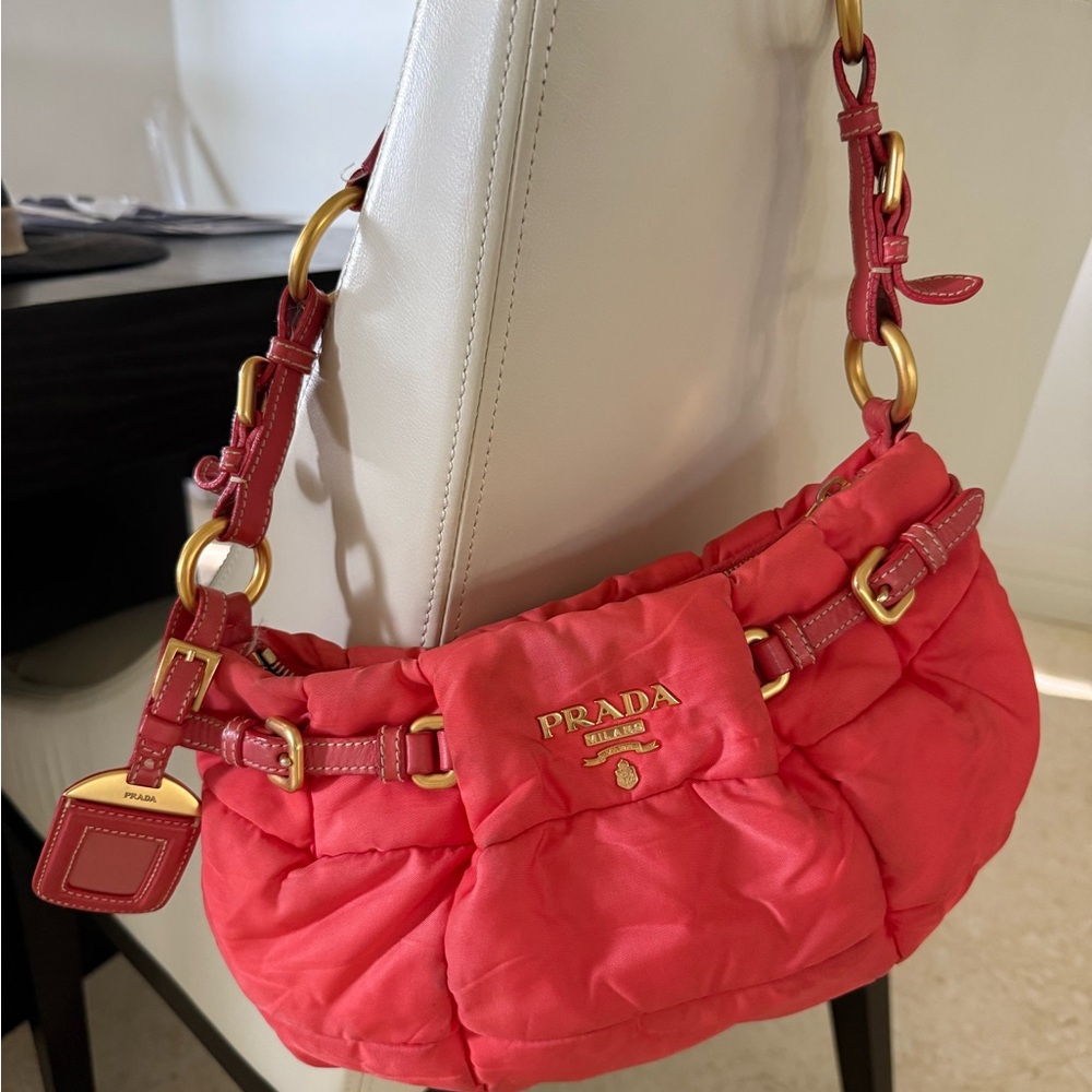 Prada Authentic (Tessuto) Nylon & Leather Handbag Shoulder Bag